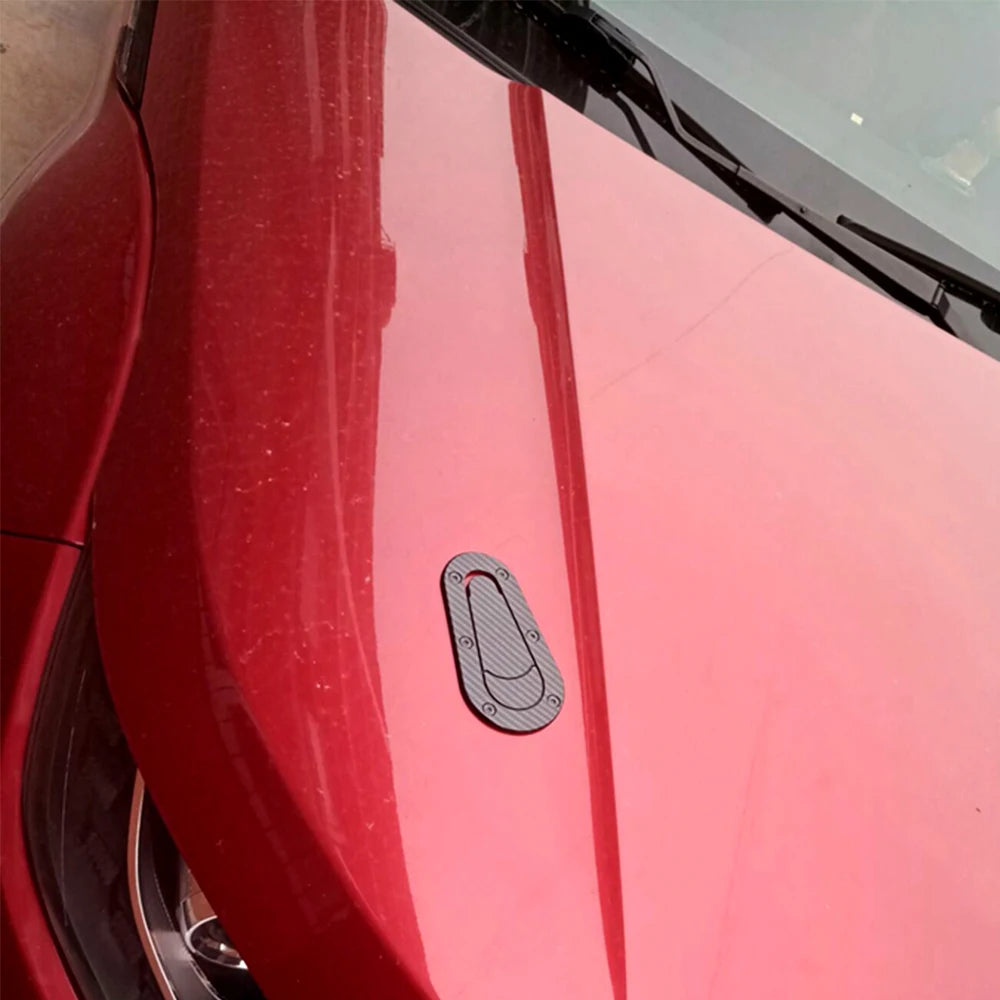 R-EP Universal Car Carbon Fiber Sticker for Hood Lock Racing Bonnet