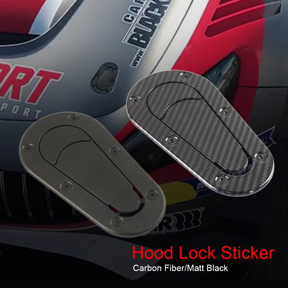 R-EP Universal Car Carbon Fiber Sticker for Hood Lock Racing Bonnet
