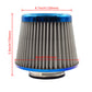 Car Air Intake Filter Cleaner Stainless Steel Burnt Blue 3" 76mm