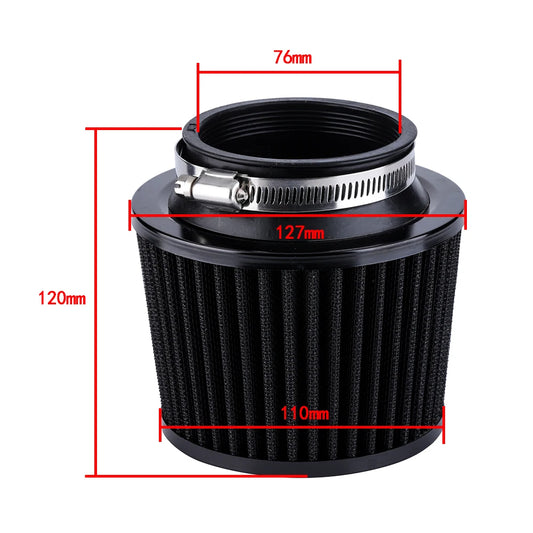 R-EP Universal Car Air Intake Filter 76MM 70mm 65mm Performance High